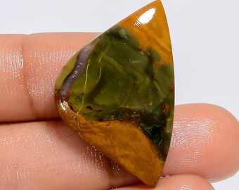 Natural Cherry Creek Jasper Cabochon: Fancy Gemstone for Jewelry Making (30x19x3 mm, 20 Ct)