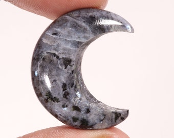 Larvikite Gemstone Rainbow Moon Shape Cabochon Loose Gemstone For Making Jewelry 28.65 Ct 29X13X7 MM SS-178