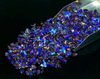 100 Pcs Blue Welo Opal: Ethiopian Opal Rough, Rainbow Fire Polish (3mm 5mm)