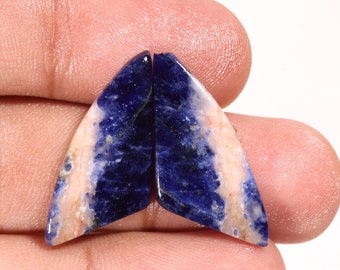 Gorgeous Top Quality Natural Sodalite Fancy Shape Cabochon Loose Gemstone For Making Jewelry 15.00 Ct 29X13X3 MM SS-157