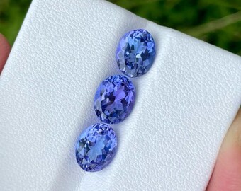 AAA Tanzanite Gemstone Lot: Precision Oval, 8x10mm