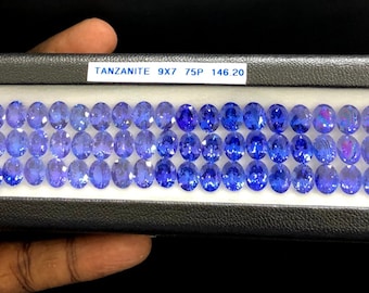 75 Faceted Tanzanite Gemstones: AAA Natural Loose Stones (7x9mm)