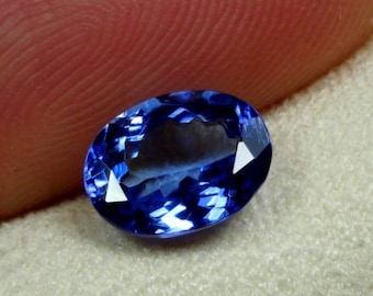 Faceted Oval Tanzanite Gemstone: AAA Grade Loose Stone