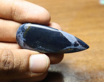 Pietersite Cabochon: Natural Flat Back Gemstone (55x21x6mm, 65 CT