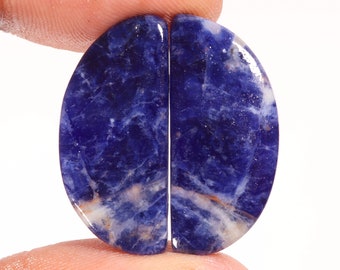 Tempting Top Quality Natural Sodalite D Shape Cabochon Loose Gemstone For Making Jewelry 27.00 Ct 27X12X5 MM SS-165