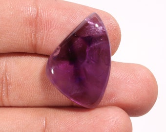 Trapiche Amethyst Cabochon: Fancy Shape Loose Gemstone (30.00 Ct, 29X20X7 MM)