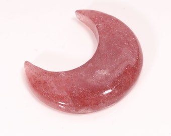 Marvellous Top Quality Strawberry Quartz Moon Shape Cabochon Loose Gemstone For Making Jewelry 40.00 Ct 34X15X6 MM SS-202