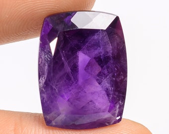 Natural Amethyst Gemstone: Radiant Cut Loose Stone, 21.5 Ct