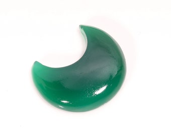 Beautiful Top Quality Natural Green Onyx Moon Shape Cabochon Loose Gemstone For Making Jewelry 20.55 Ct 25X14X6 MM SS-191