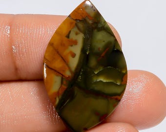 Cherry Creek Jasper Cabochon: Fancy Gemstone for Jewelry Making (29x18x3mm)