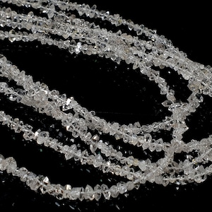 50 Raw Herkimer Diamond Quartz Beads: 3-4mm Semi Precious Gemstone Beads
