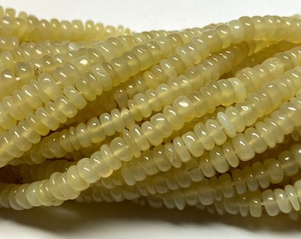 Yellow Opal Beads: 4-6mm Smooth Round Semi Precious Gemstone Strand
