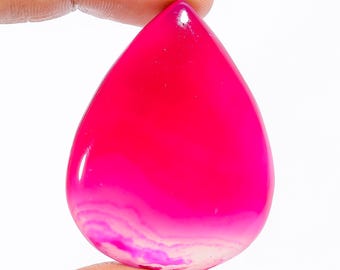 Pink Botswana Agate Pear Cabochon Gemstone (45x34x7 mm)