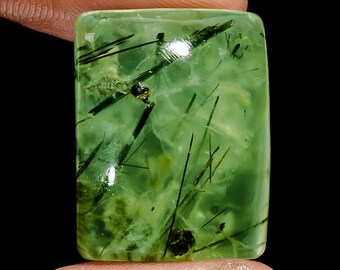 Piedra preciosa de prehnita en forma radiante, cabujón suelto para hacer joyas, 34,5 ct, 22 x 17 x 7 mm, B-155