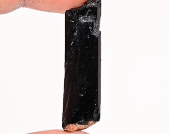 Natural Black Tourmaline Rough Gemstone: Jewelry Making (43x13x8mm)