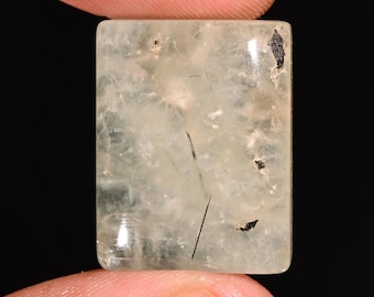 Piedra preciosa suelta de prehnita en forma de rectángulo, cabujón, para hacer joyas, 44,30 ct, 22 x 17 x 9 mm, G-45