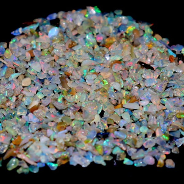 100 Pcs Crushed Opal for ETHOPIAN - White Fire Crushed Opal Mini - Material/Jewelry Making/Woodworking/Ring Making/Resin Art/Nail Art