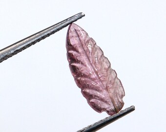Pink Tourmaline Leaf Shape Carved Loose Gemstone For Making Jewelry 1.20Ct. 13x6x2mm P11