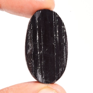 Black Tourmaline Druzy Gemstone, Natural Black Tourmaline Druzy Cabochon, Loose Gemstone For Jewelry Making Supply, Healing Gemstone Crystal