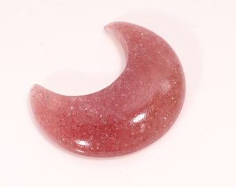 Gorgeous Top Quality Strawberry Quartz Moon Shape Cabochon Loose Gemstone For Making Jewelry 42.10 Ct 34X15X7 MM SS-199