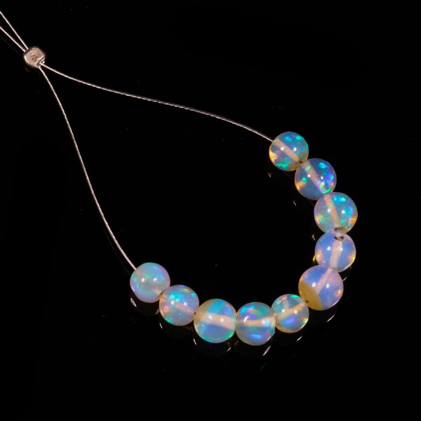 Fantastic Top Quality  Natural Ethiopian Opal Balls Round Shape Beads Loose Gemstone For Making Jewelry 4X4-5X5 MM D-1030