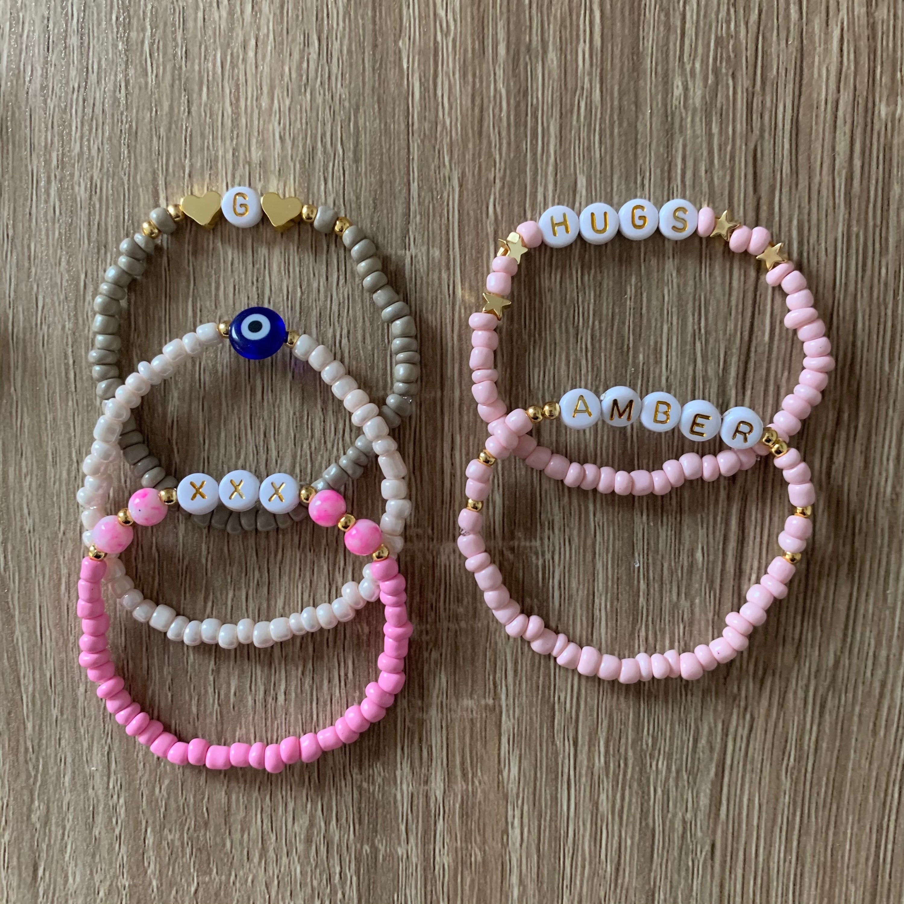 Gold Letter Beaded Bracelets Perfect for Valentines Day Etsy UK