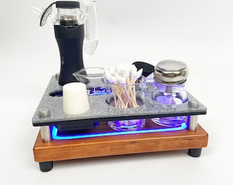 Dr. Dabber XS Mini Switch Rig Station Dab Cleaning Tray With Convenient Water Fill Bottle, Swab Jar and ISO Dispenser