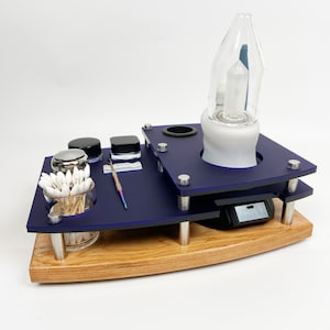 Focus V Carta 2 Dab Rig Station Organizer for  Concentrate Vaporizer and Charging Dock ~ Wax Rig ~ 12x9 Tray Includes  ISO Pump, Swab Vase