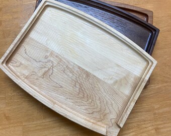 12x9 Wood Rolling Tray ~ Hardwood Handmade Herb Weed Blunt ~ One Piece Wooden Rectangular with Pour Spout ~ Lap Size ~Three wood choices
