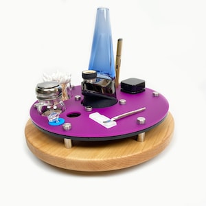 Puffco Peak or Pro Lazy Susan Style Rig Station Organizer Round Dab Session Tray ~ ISO Dispenser and Swab Beaker
