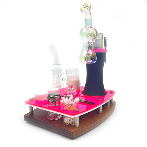Dr.Dabber SWITCH Rig shops Station Organizer ~ Cannabis Dab Vaporizer W/ Glass ISO Pump Dispenser, Swab Jar, NEON Collection, 12X9