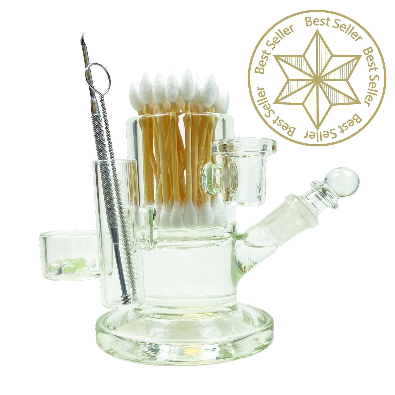 The BEST ISO Station : INNOVA Plus Multi-Chambered Cleaning Stand Features Easy Access Spout, Swab Holder,  Tool Stand, Pearls Marble Cup
