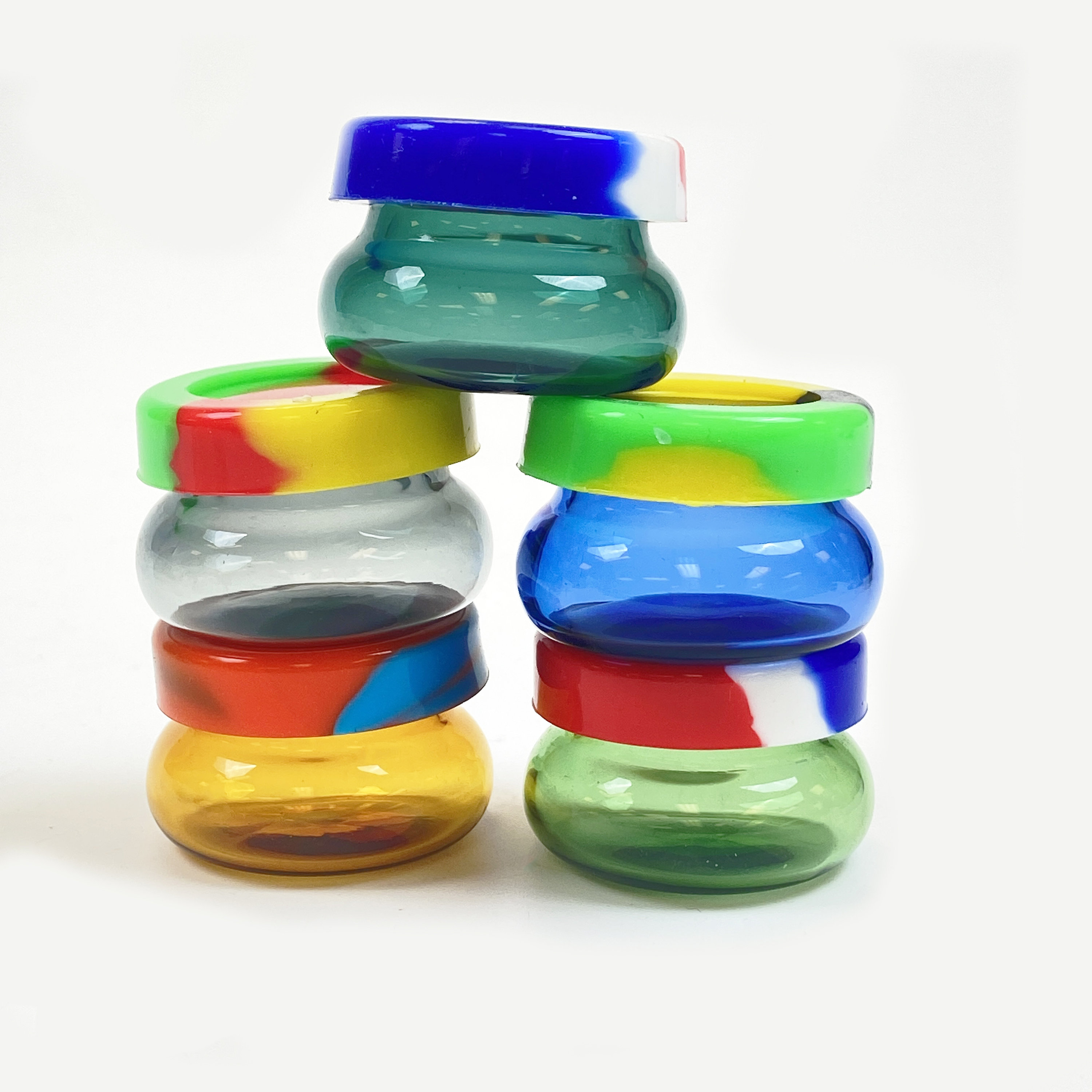 Mini Glass Storage Jars for Quartz Terp Pearls, Pills, and Other Small Items ~ E-Tray Dab Accessory ~ Assorted Colors