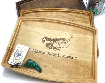 Smoking Lobster ~ Maine Themed Hardwood Herb Rolling Tray ~ 12x9 ~ Blunt smoking Crustacean ~ Three Wood Choices