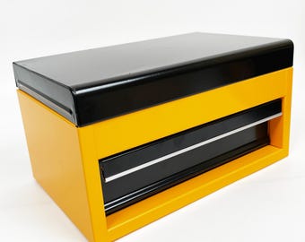 EBOX DeWALT Black and Yellow Themed Locking Mini Tool Box Metal Stash Box With a Storage Drawer and Combination Lock in Several Styles