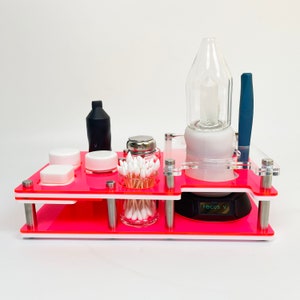 Versatile Focus V Carta 2 Vaporizer Organizer Tray with Vape Pen Holder and Charging Base Slots Keeps Everything Handy