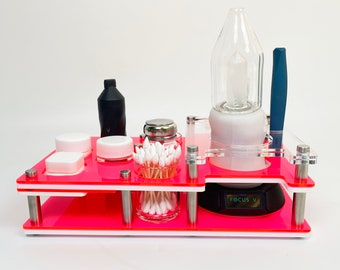 Versatile Focus V Carta 2 Vaporizer Organizer Tray with Vape Pen Holder and Charging Base Slots Keeps Everything Handy