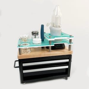 E-BOX Mini Steel Tool Chest Focus V Carta 2  Charging Dock Dab Station With 2 Drawers, Metal Tool Box in Multiple Colors and Three Styles