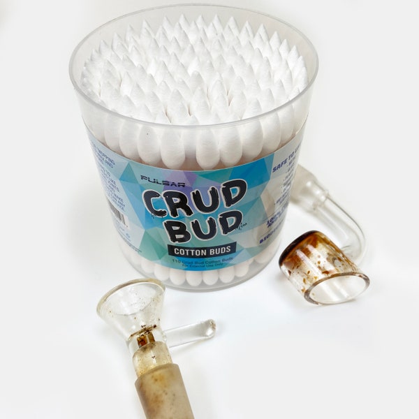 Crud Bud Dual Tip Cotton & Bamboo Swabs ~ Pointed Tip for Cleaning Dab Wax and Oils from Quartz Bangers and Glass Herb Bowls ~ Tight Spaces