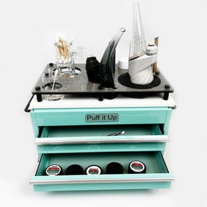 Puffco EBOX Medium Tool Box Dab Station for Puffco Ryan Fitt, Puffco Charging Base, Pivot, Hot Knife our INNOVA Cleaning Station, 2 Drawers
