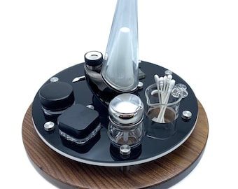 Puffco Peak or Pro Lazy Susan Style Rig Station Organizer Round Dab Session Tray ~ ISO Dispenser and Swab Beaker
