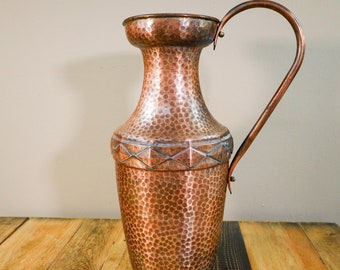 Large copper floor vase