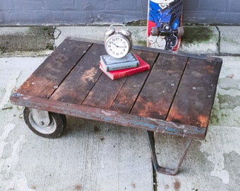 Industrial Loft Coffee Table, Side Table, Pallet Cart