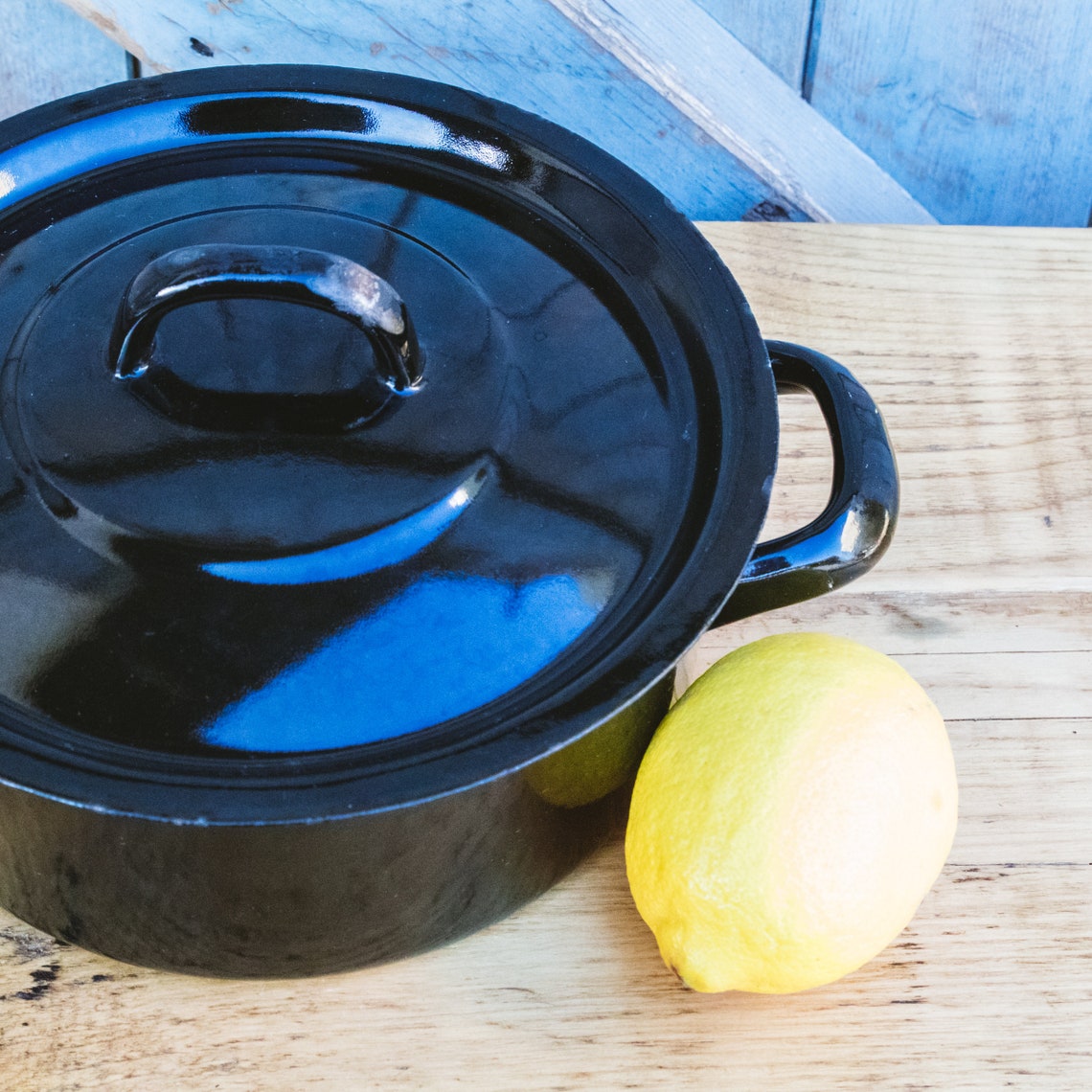 Small Black Pot Cooking Pot Made of Enamel Etsy Denmark