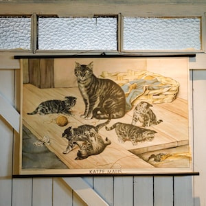 Schulwandtafel Katze, Maus