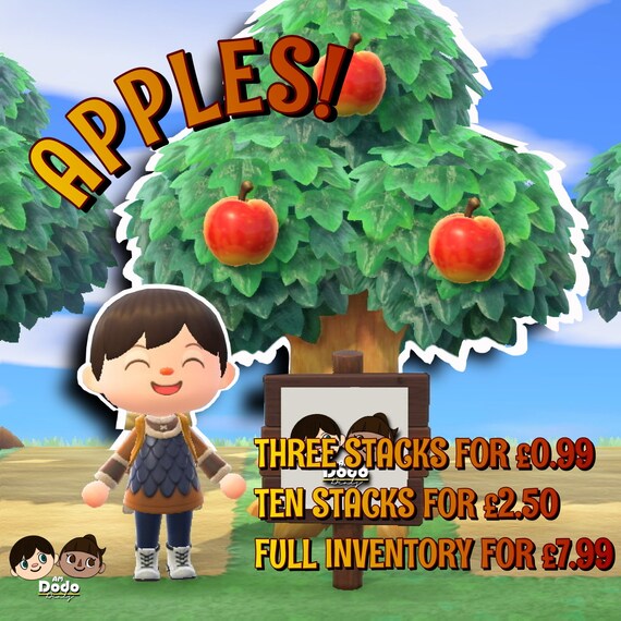 Animal Crossing New Horizons Fruit Apples Etsy