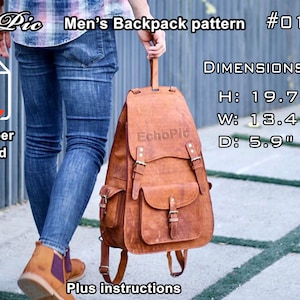 Wzór na plecak - A4 (PDF) - do rękodzieła skórzanego #011