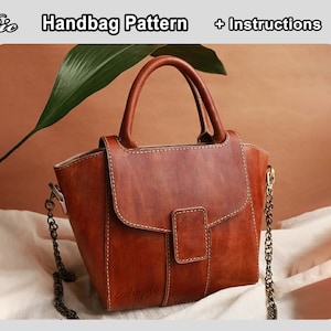 Handbag pattern 066 - Letter & A4 pdf + instructions - handmade leather bag pattern - purse shoulder bag - diy