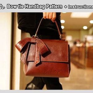 Patrón + Instrucciones para bolso pajarita - PDF A4 y Carta - 084 - Patrón bolso de piel hecho a mano - Monedero