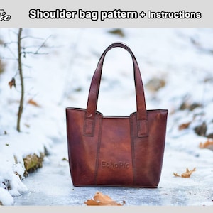 Tote bag Pattern PDF instructions DIY handmade leather bag pattern shoulder bag image 1